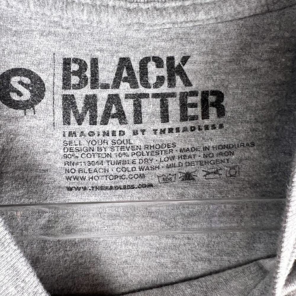 Black Matter Sell Your Soul Graphic T Shirt Grey Size Small - Picture 3 of 5